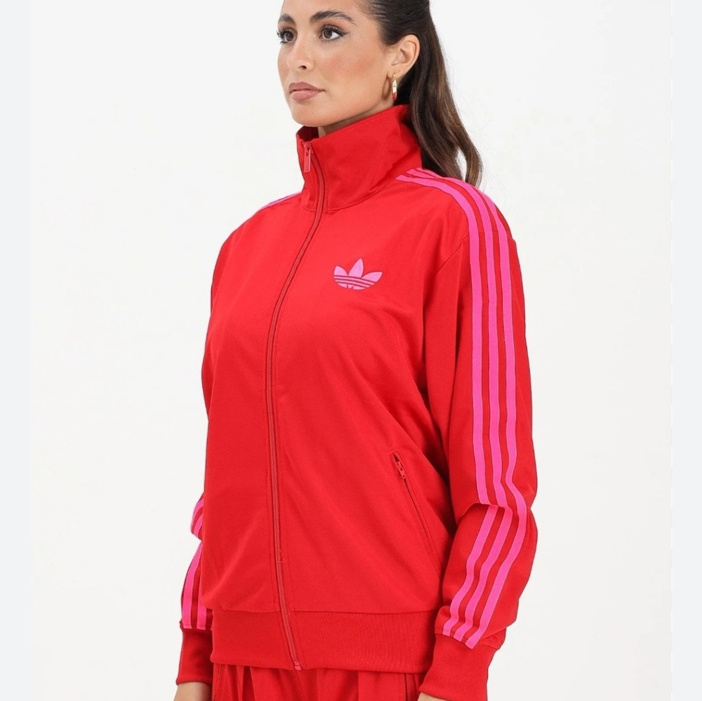 Adidas Red Jacket with Pink Accents